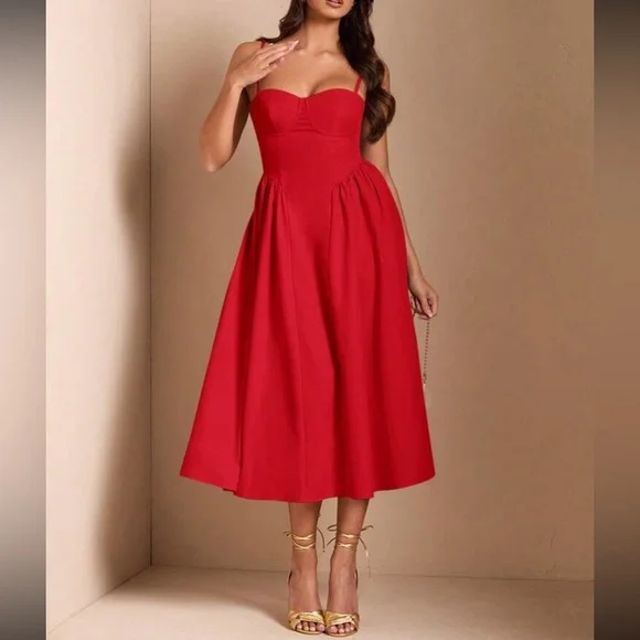 Elegant White Midi Dress - Picture 11 of 16